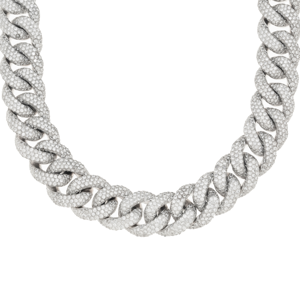 10K GOLD DIAMOND 20MM CUBAN LINK CHAIN 52.00 CT