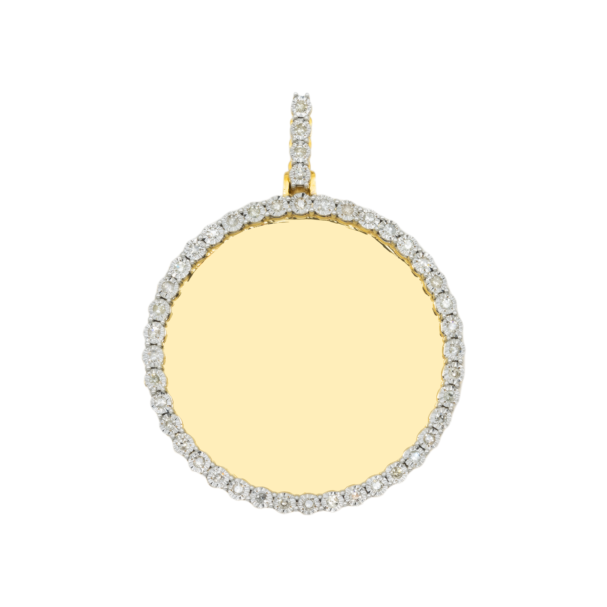 10K GOLD DIAMOND CIRCLE PICTURE PENDANT 0.36 CT