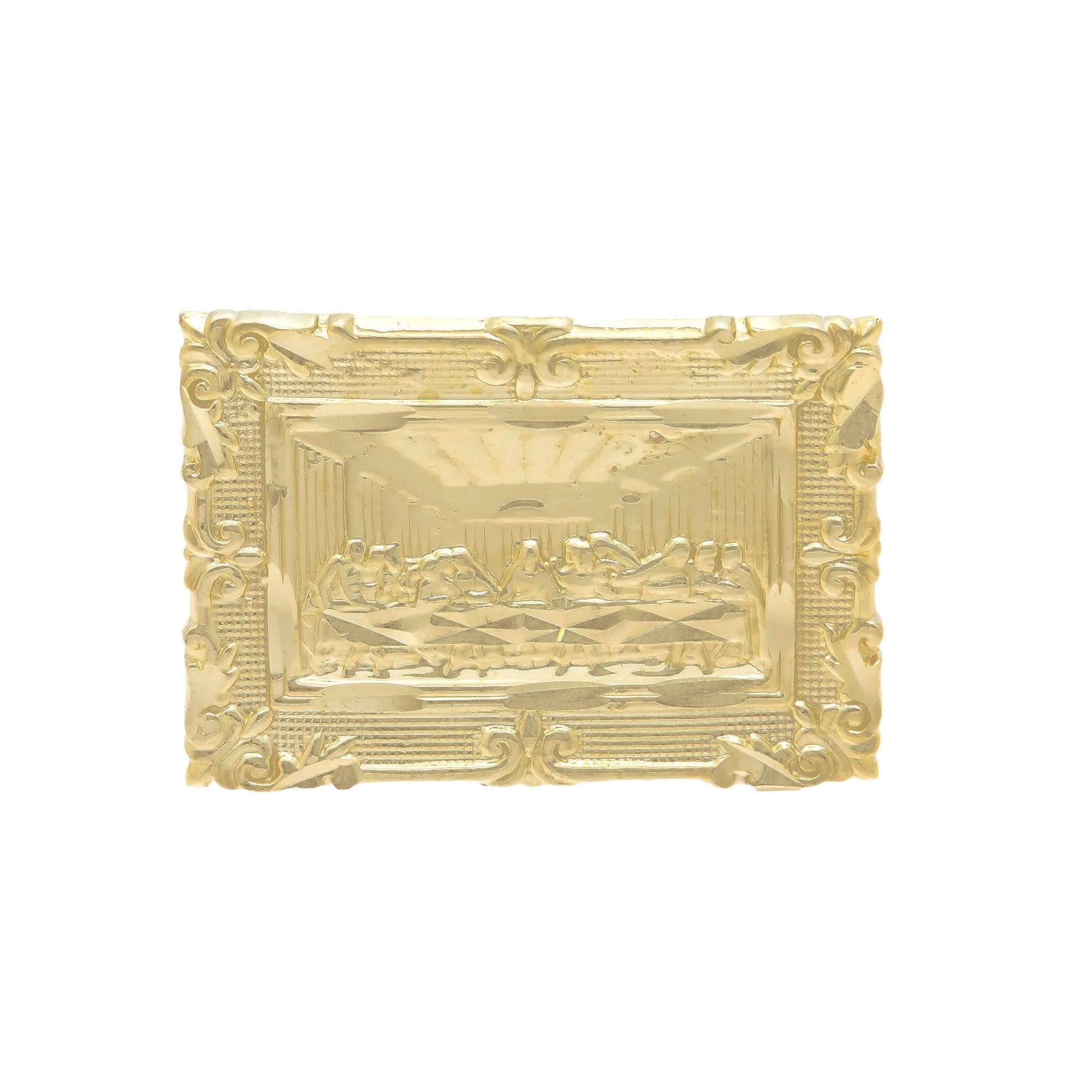 10K GOLD FRAMED LAST SUPPER RING 6.4G