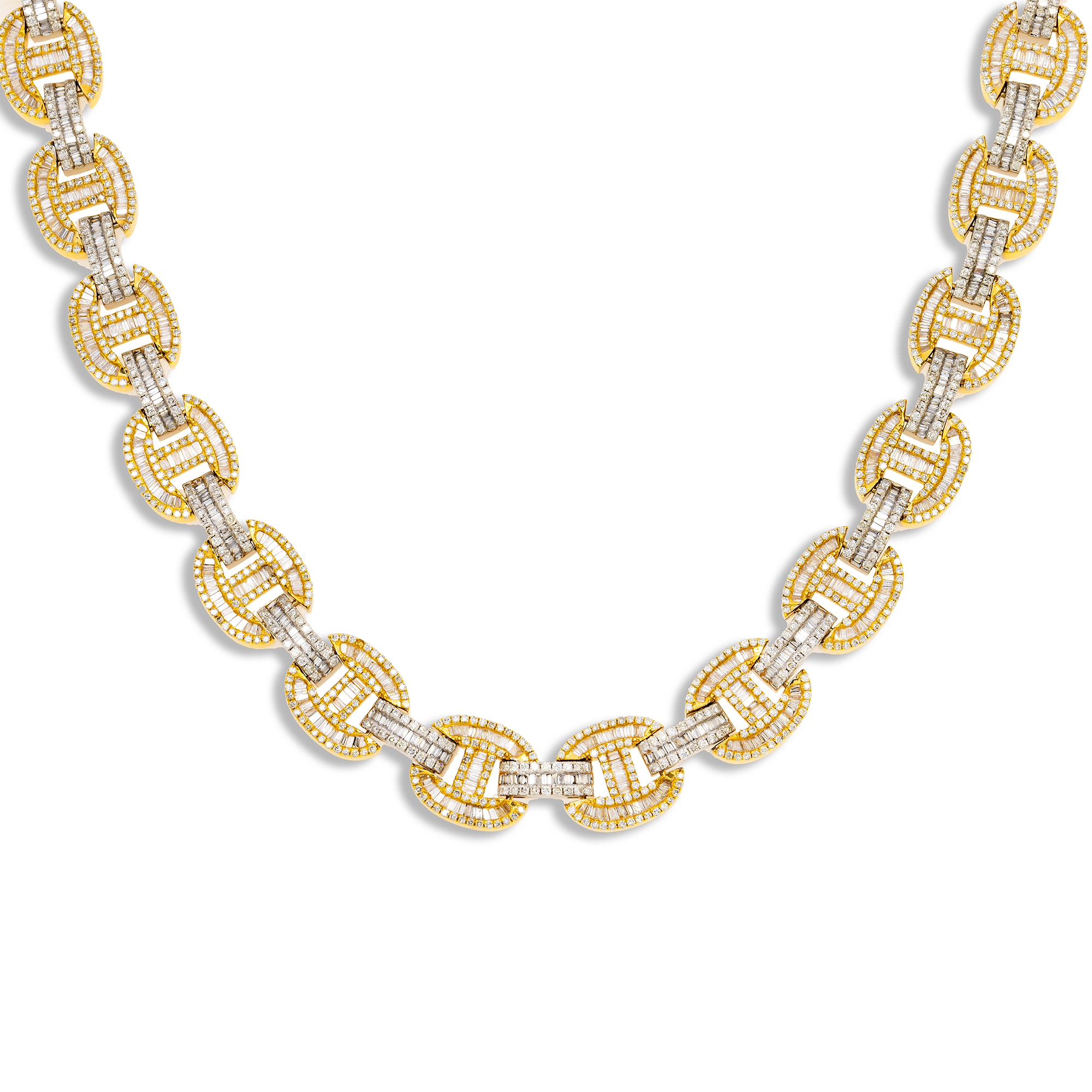 10K GOLD TWO-TONE DIAMOND DESIGNER LINK CHAIN 26.15 CT