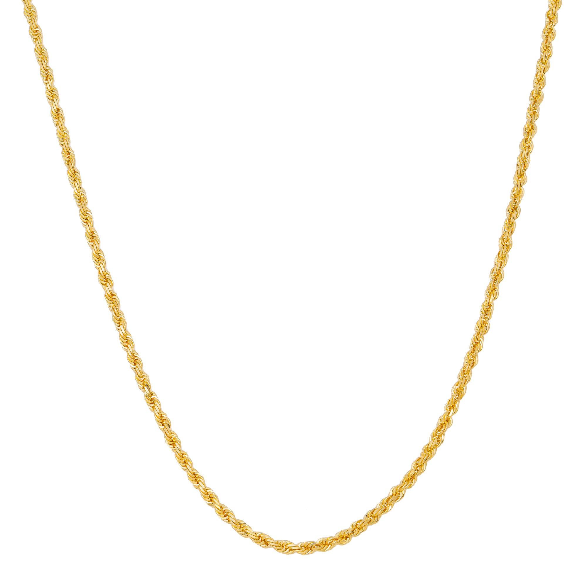 10K Yellow Gold 1.04mm Solid Rope Chain Available In Sizes 18"-26"