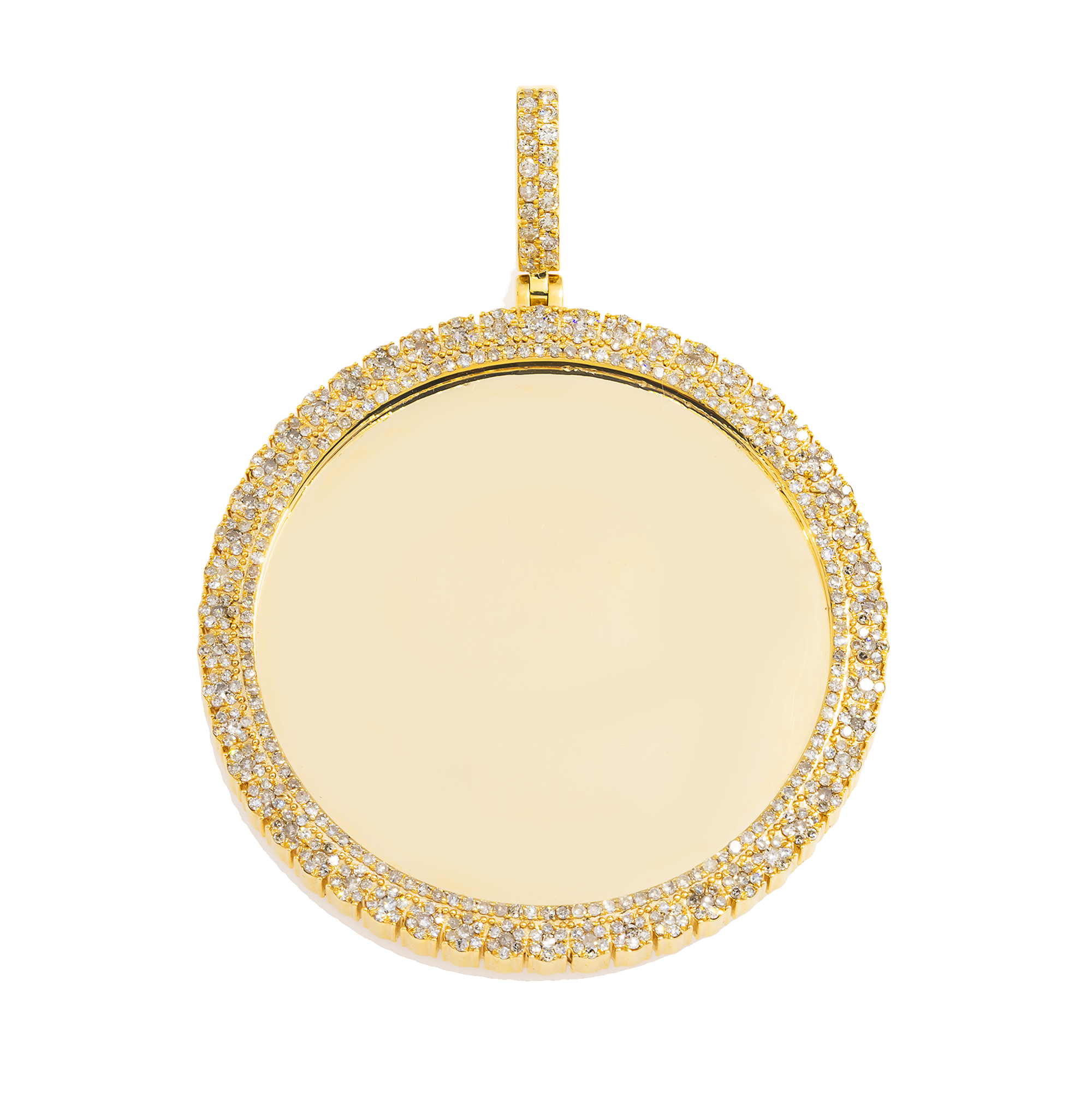 14K GOLD DIAMOND CIRCLE PICTURE PENDANT 3.11 CT