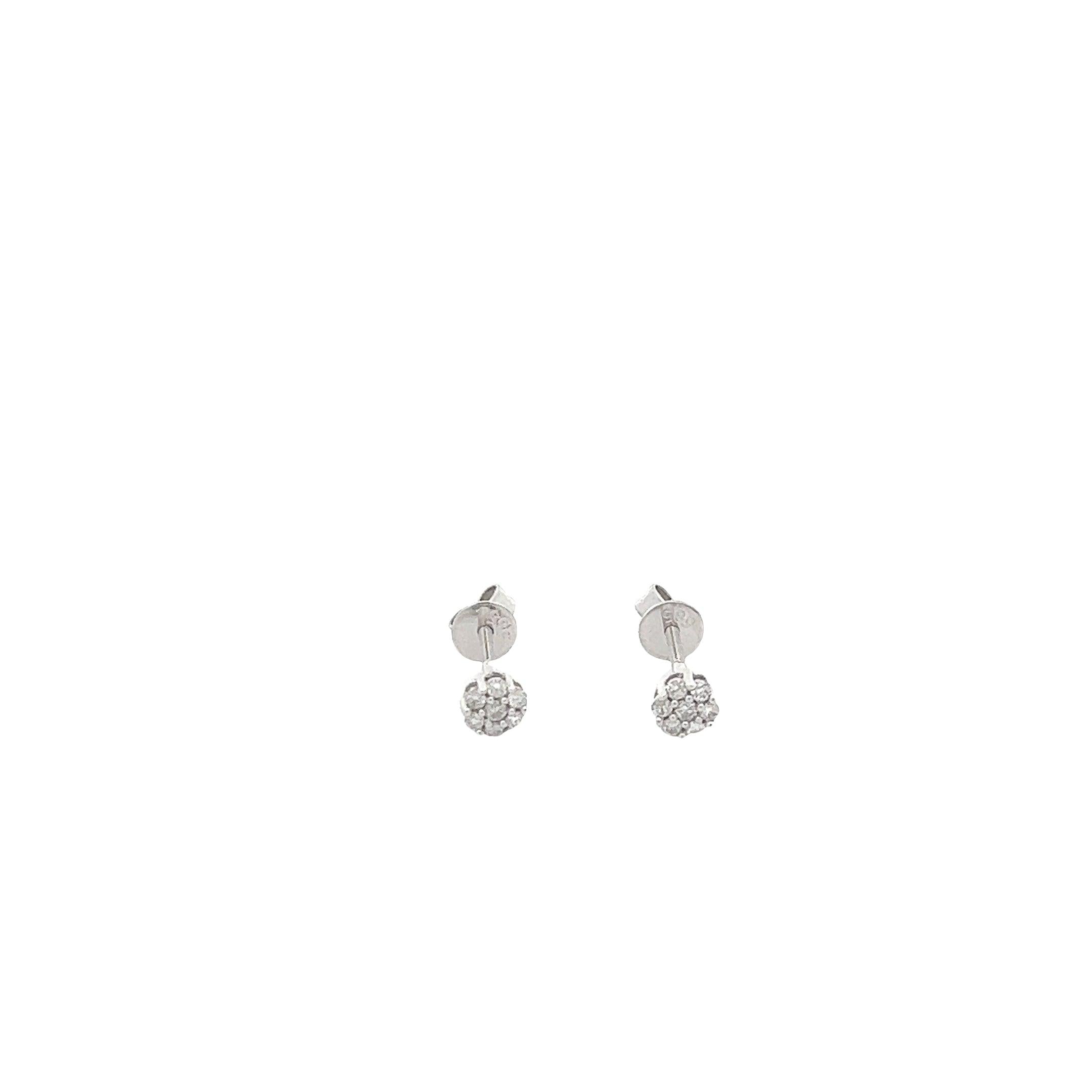 14K GOLD DIAMOND FLOWER EARRINGS 0.15 CT