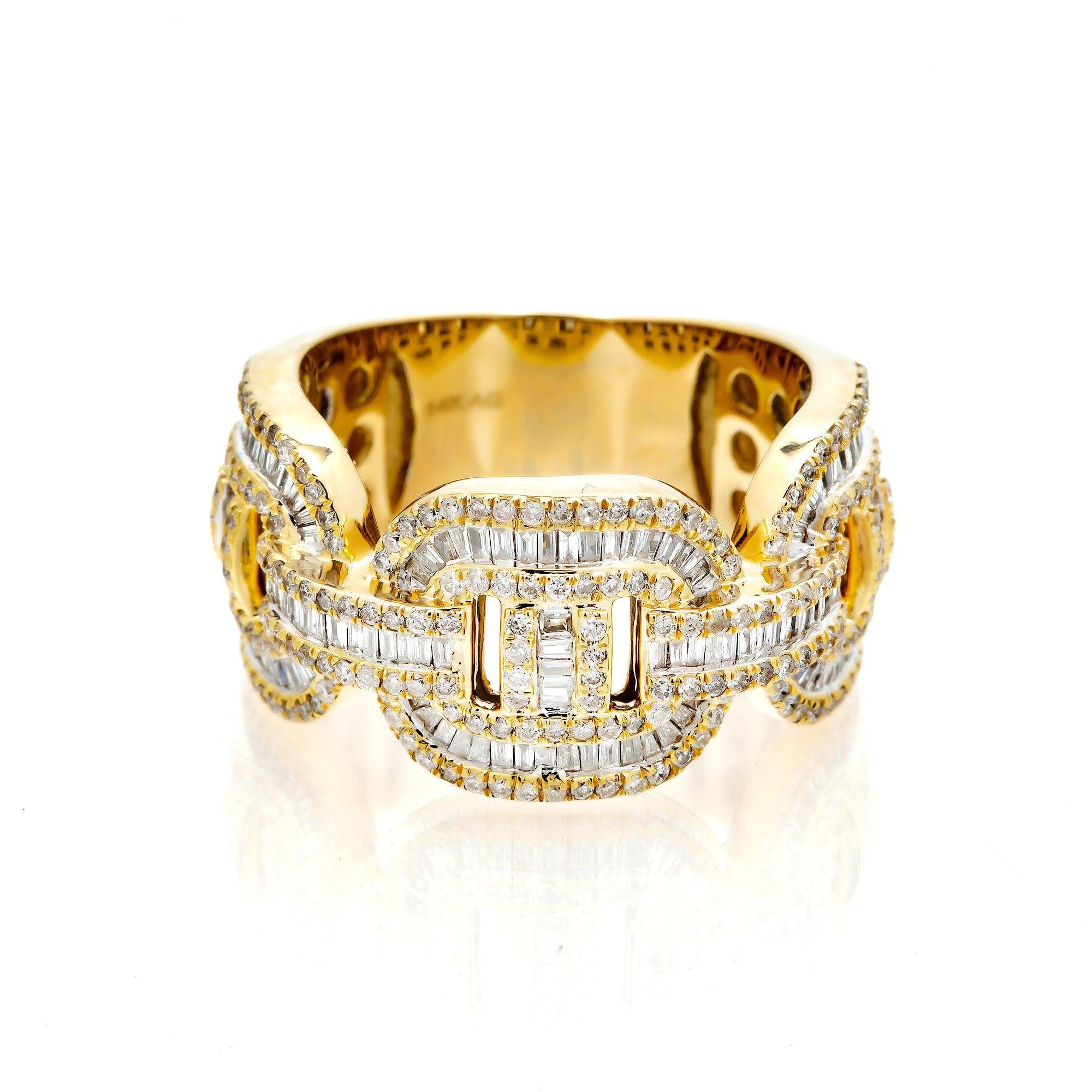 14K GOLD GUCCI BAGUETTE DIAMOND RING 2 CT