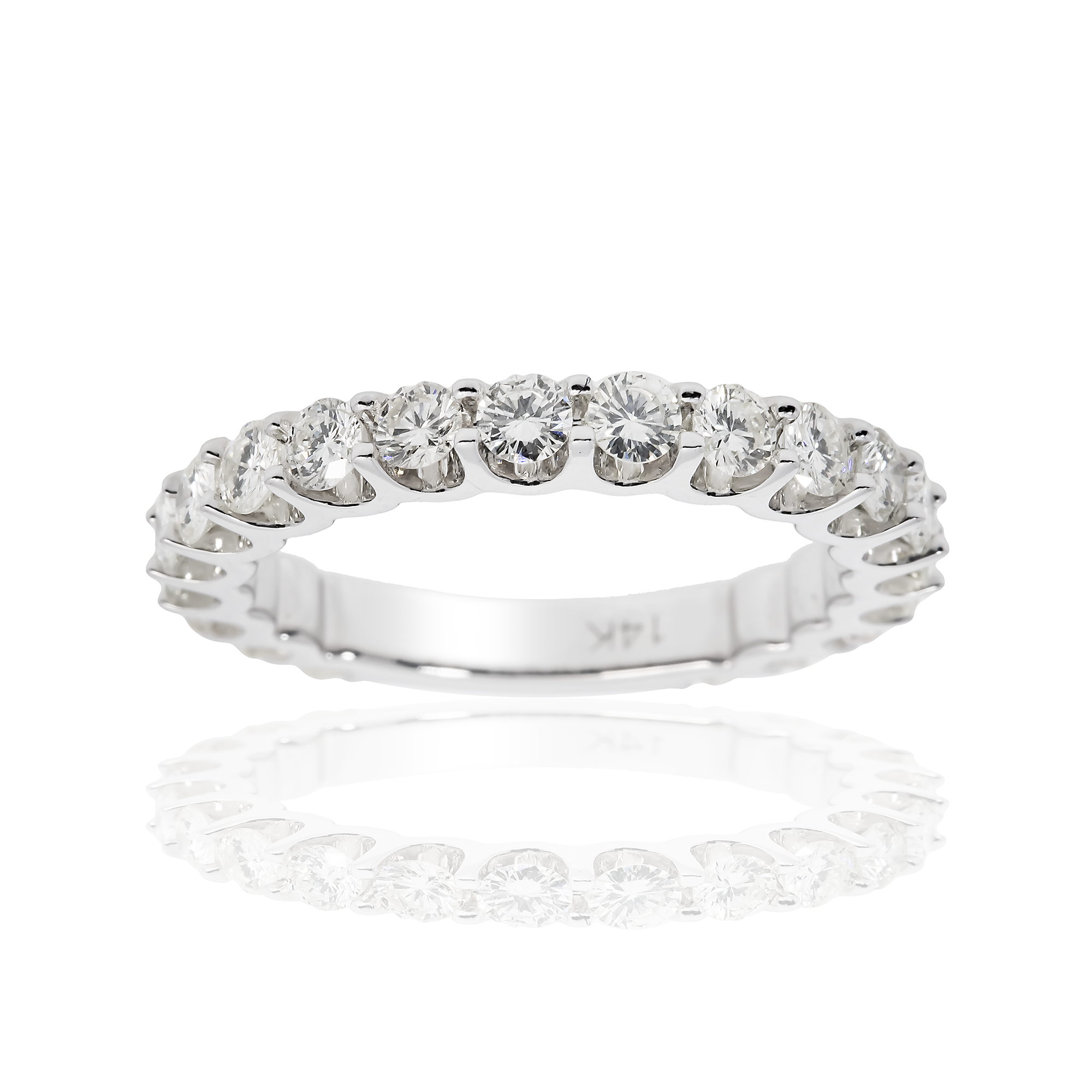 14K GOLD ROUND CUT DIAMOND WEDDING BAND 1.73 CTW