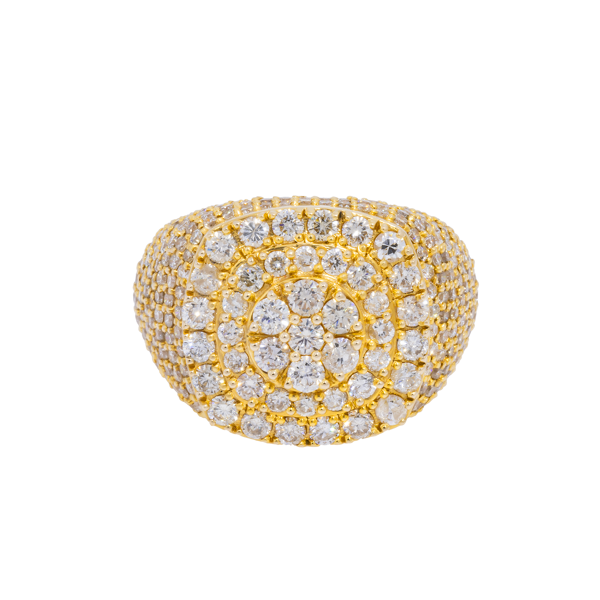 14K GOLD ROUND DIAMOND STATEMENT RING 5.75 CT