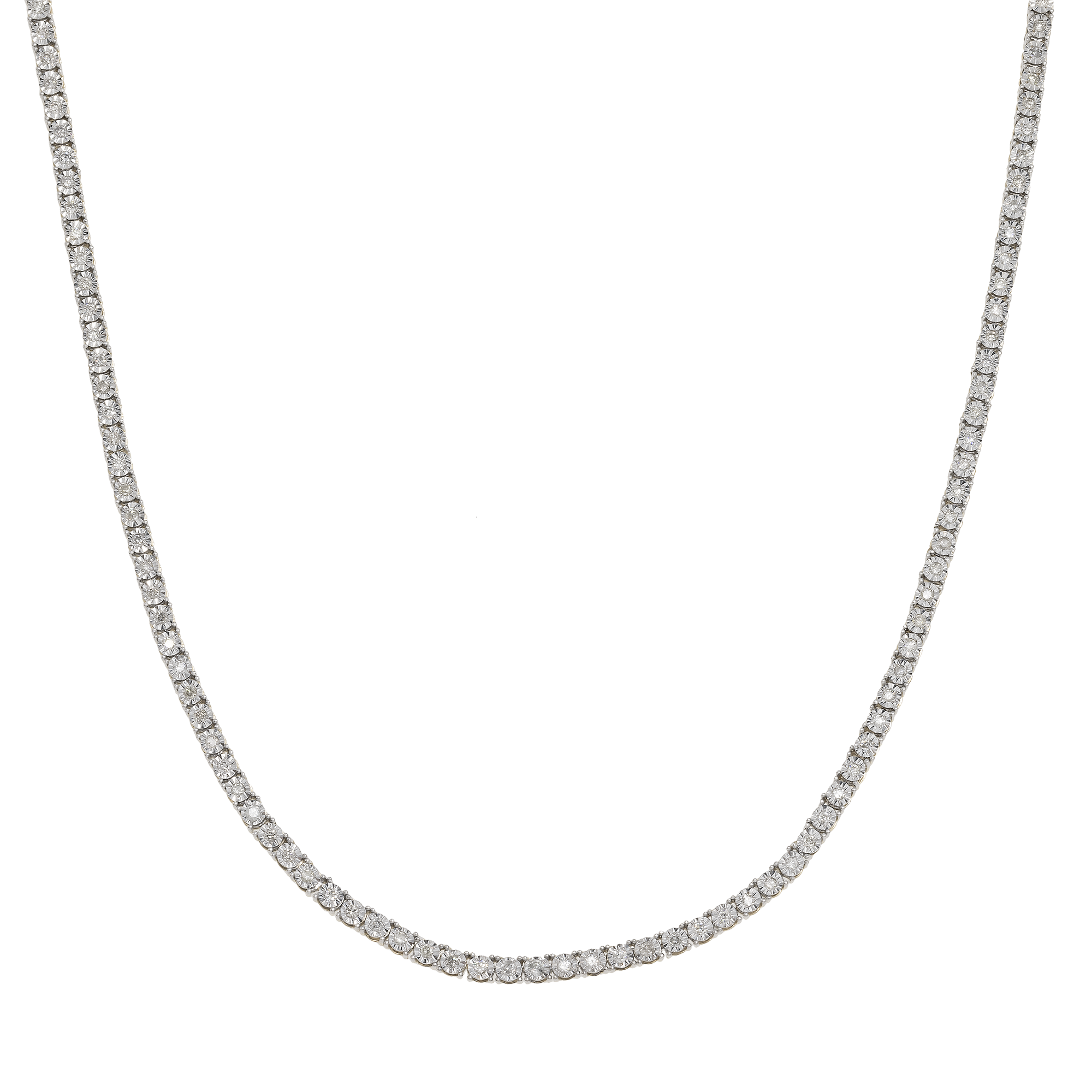 14K GOLD ROUND DIAMOND TENNIS CHAIN 1.86 CT