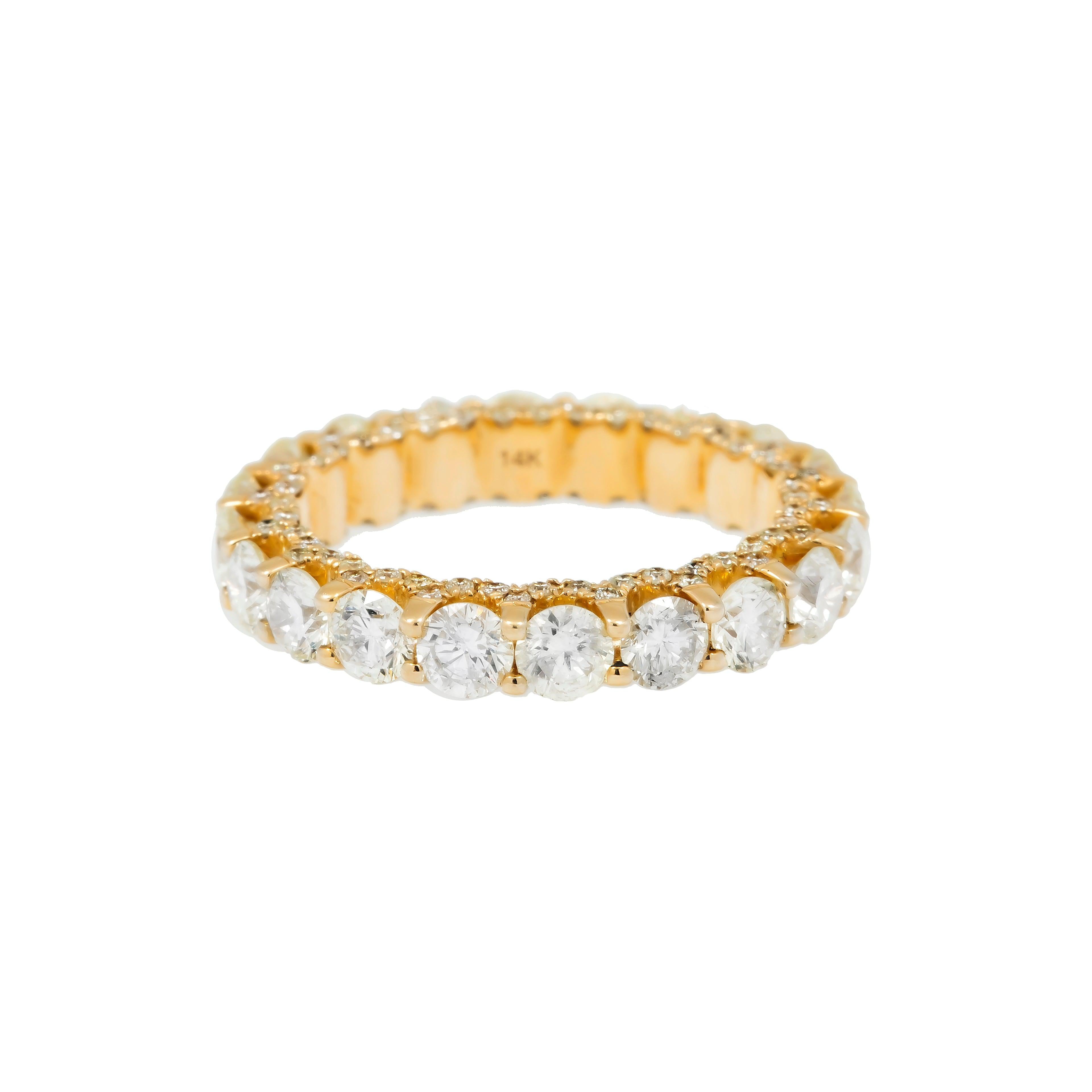 14K GOLD ROUND DIAMOND WEDDING BAND 5.40 CT
