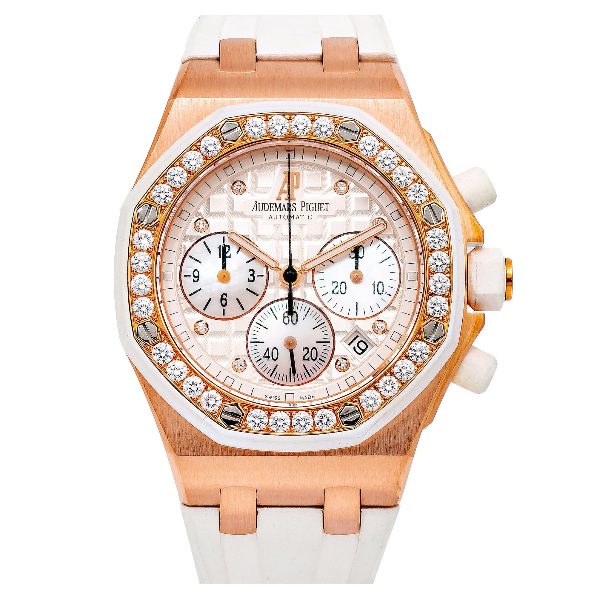 Audemars Piguet Royal Oak Offshore Chronograph 37MM Rose Gold Diamond Set Dial 26048OK