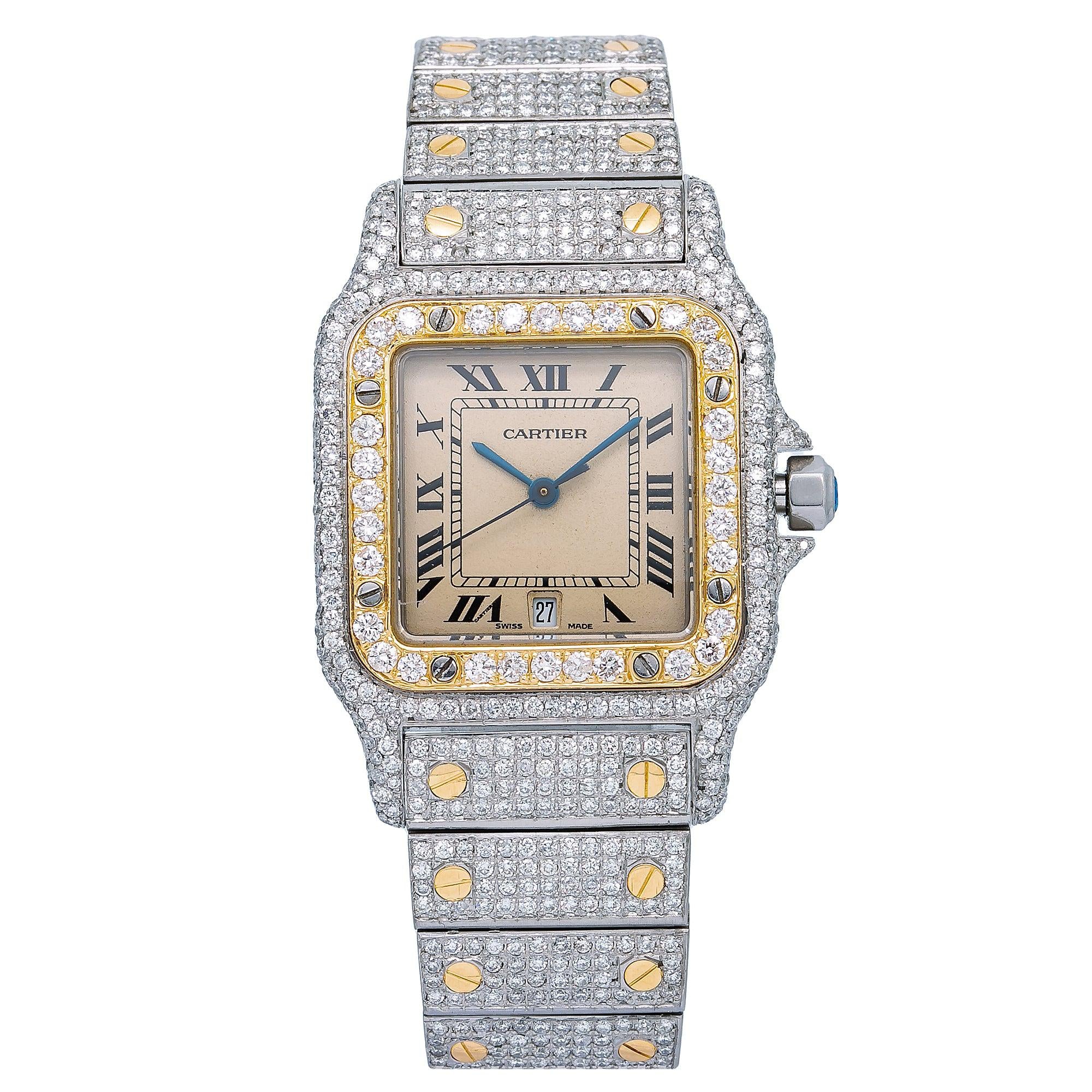 Cartier Santos Galbée 31MM White Dial With Two Tone Diamond Bracelet