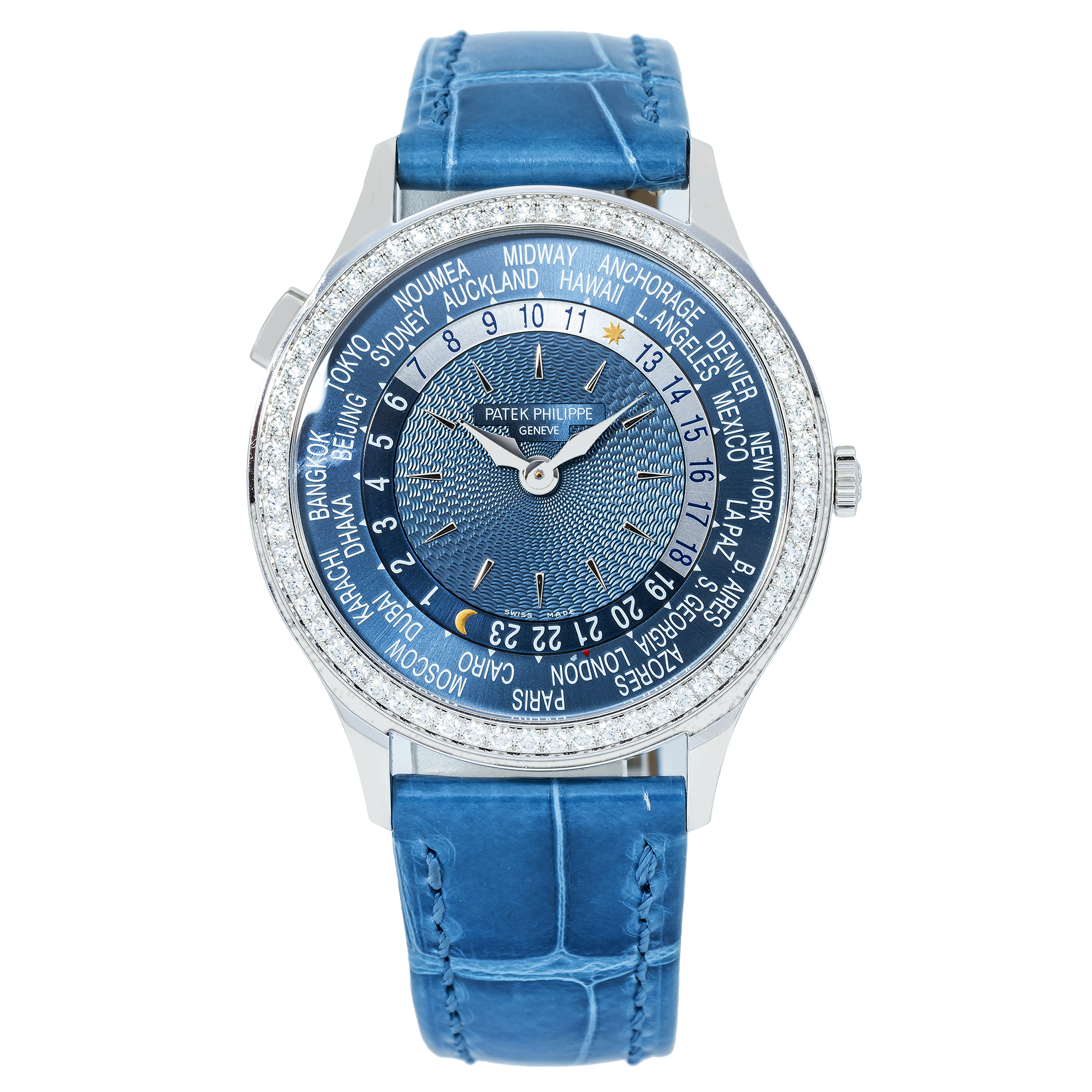 PATEK PHILIPPE WORLD TIME COMPLICATION WORLD TIME 7130R-016 WITH BLUE LEATHER BRACELT